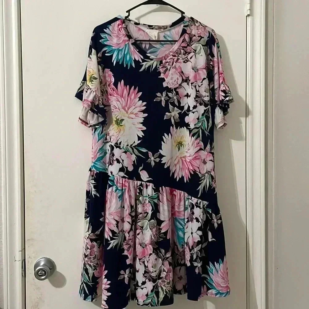Hyped Unicorn Floral Tunic Dress Size L